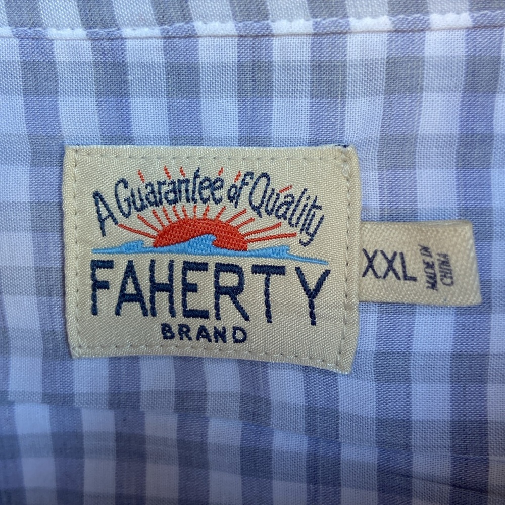 Faherty Gray Checkered Button Down Shirt. Size Xxl - image 2